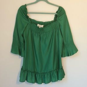 BB Dakota Women’s Emerald Green 100% Silk Top